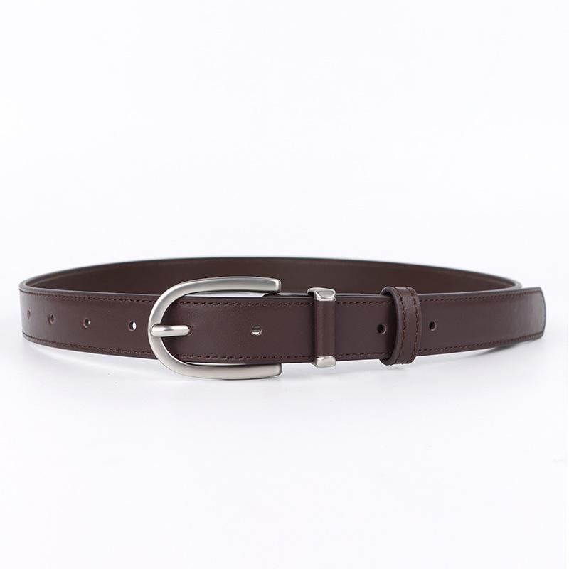

Meier New top grain leather women s belt - minimalist vintage genuine leather waist belt/cincher коричневий