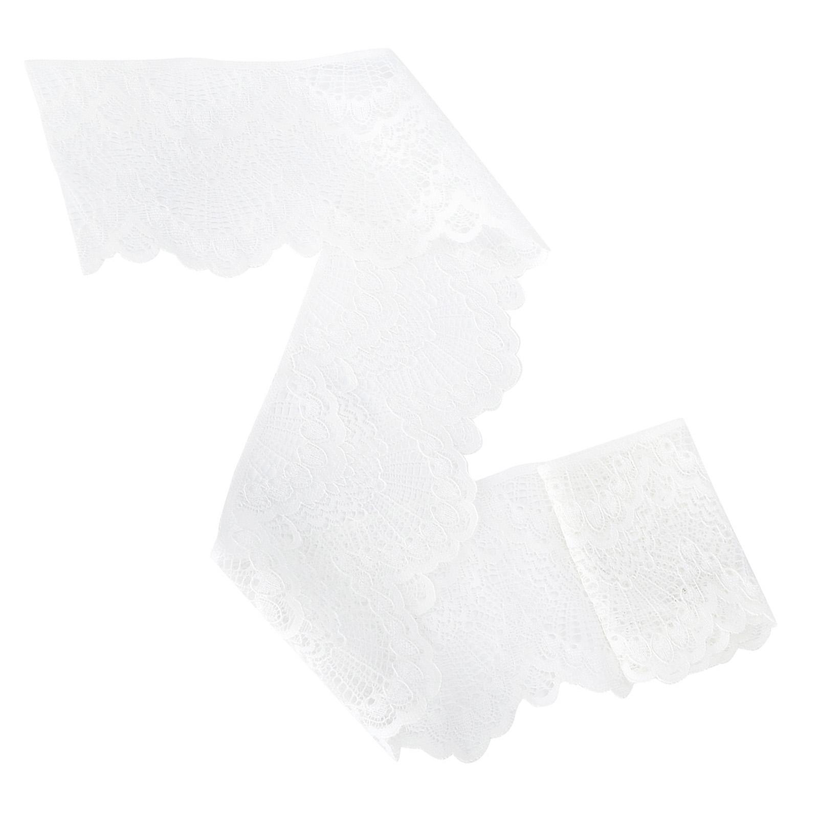 

Lace Ribbon Unilateral Wave Pattern White Nylon Gift Decoration Sewing Supplies 10 Yards Long