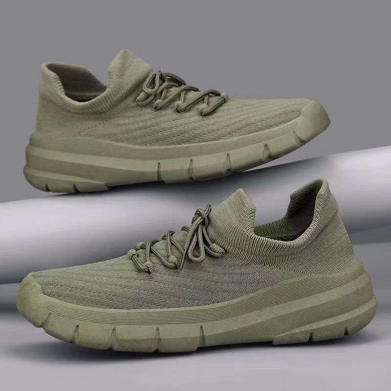 Men's Slip On Walking Shoes Lightweight Breathable Non Slip Running Shoes Casual Fashion Sneakers Knitted Mesh Gym Workout Sports Shoes for Men