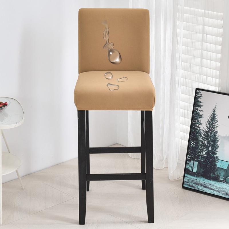 Waterproof Short Back Bar Chair Cover Solid color Stretch Swivel Chair Cover Stretch Small Size Bar Stool Seat Covers for Hotel Banquet Dinin