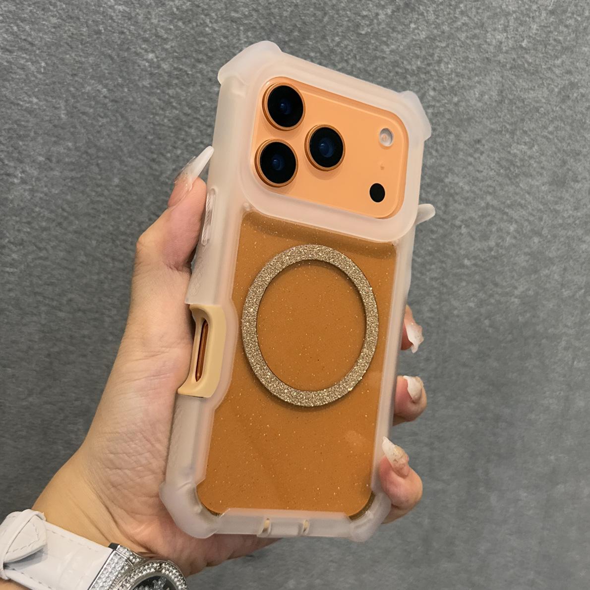 

Fashion Glitter Magnetic Phone Case For iPhone 17 Pro Max 14 15 16 Pro Max Plus 17Air 13 Magnetic Charging Shockproof Cover iPhone 13