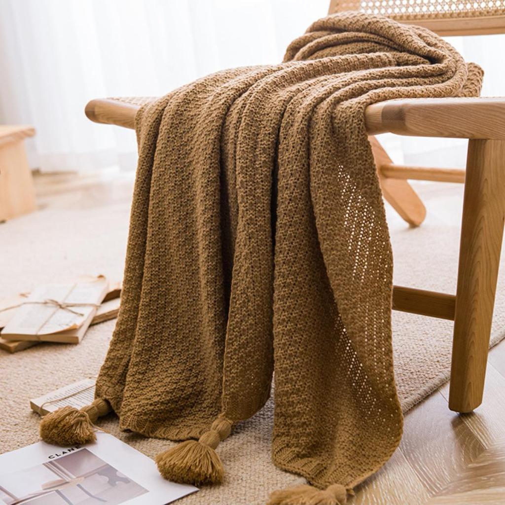 Handmade Tassel Blanket - Cozy Internet Style Sofa Throw, Perfect for Office or Bed