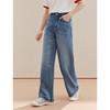 INMAN Women's Lyocell-Cotton Washed Straight-Leg Jeans