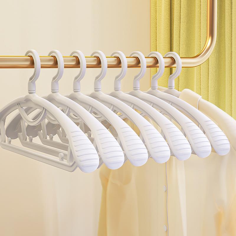 Thickened Wide Shoulder Clothes Hanger Home Use Anti-Slip No Trace Clothes Drying Rack Rotatable Heavy Duty Plastic Hanger