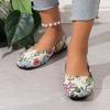 Mode Damen Ballerinas Mode Frühling Sommer Muster Flache Schuhe für Damen Atmungsaktive Mesh Flache Sneakers Damen Outdoor Bequeme Slipper