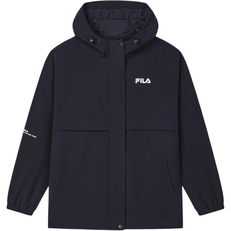 

FILA Original Fashion Casual Waist-Defining Loose Hooded Windbreaker Women outerwear Legendary-Blue F11W439705F-NV L