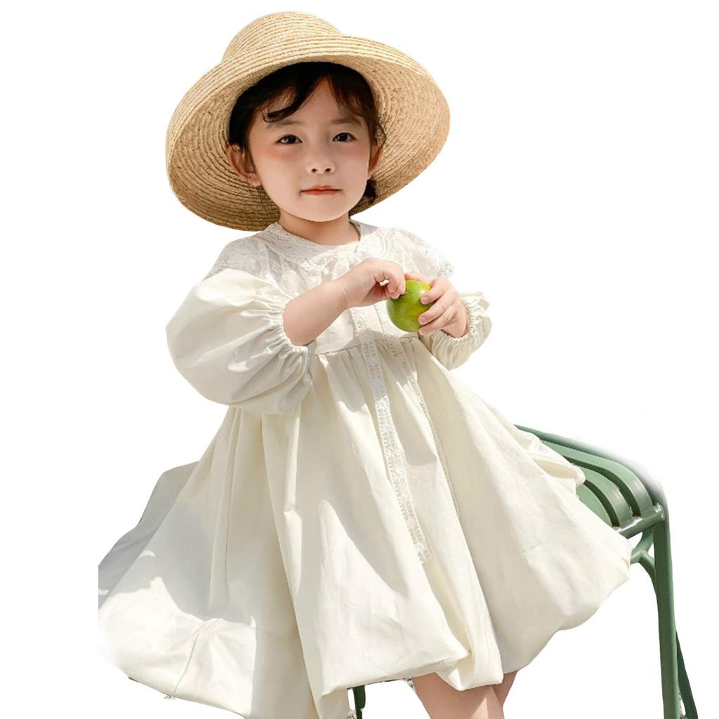 SLINX Baby Girl Dress with Detachable Cute Fluffy and Perfect for and Ages White Collar, Princess-Style Tunic, Gathered, Spring, Summer, Fall, 1-6