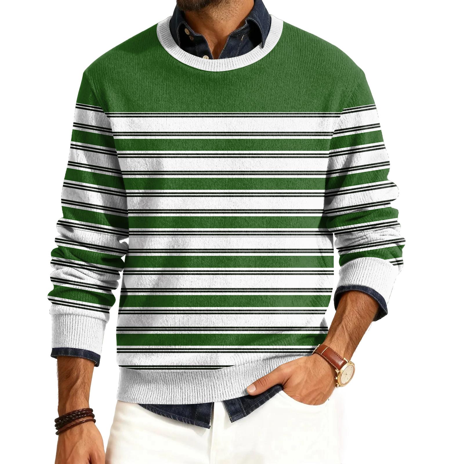 

Men s Round Neck Long Sleeve Ribbed Knit Pullover L