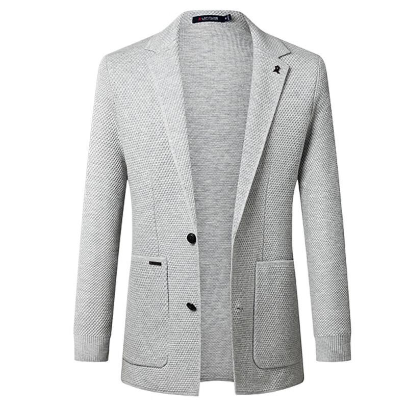 MONTAGUT Men's Merino Wool Blend Jacquard Knit Blazer