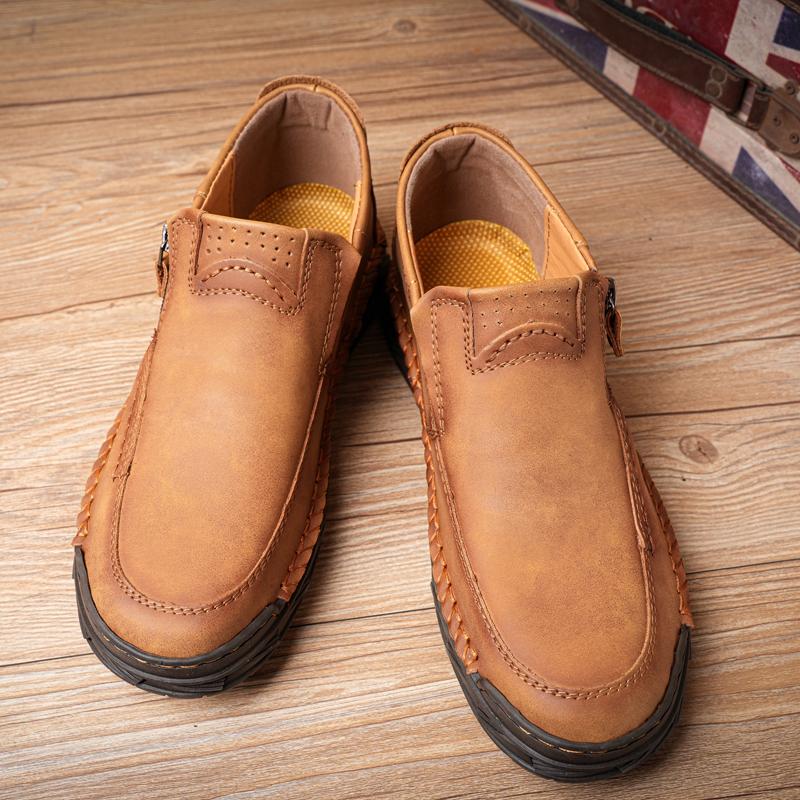 Handmade Split Leather Boots Men Shoes Comfortable Ankle Boots For Men Casual Shoes Large Size Tooling Shoes