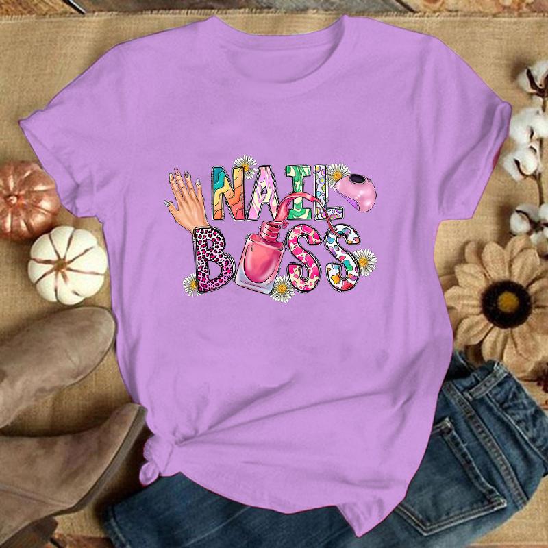 New Manicurist Letter Printed T-Shirts For Unisex Summer Tee Shirt Men Casual Short Sleeve Round Neck Tops T-Shirts(Premium Tops