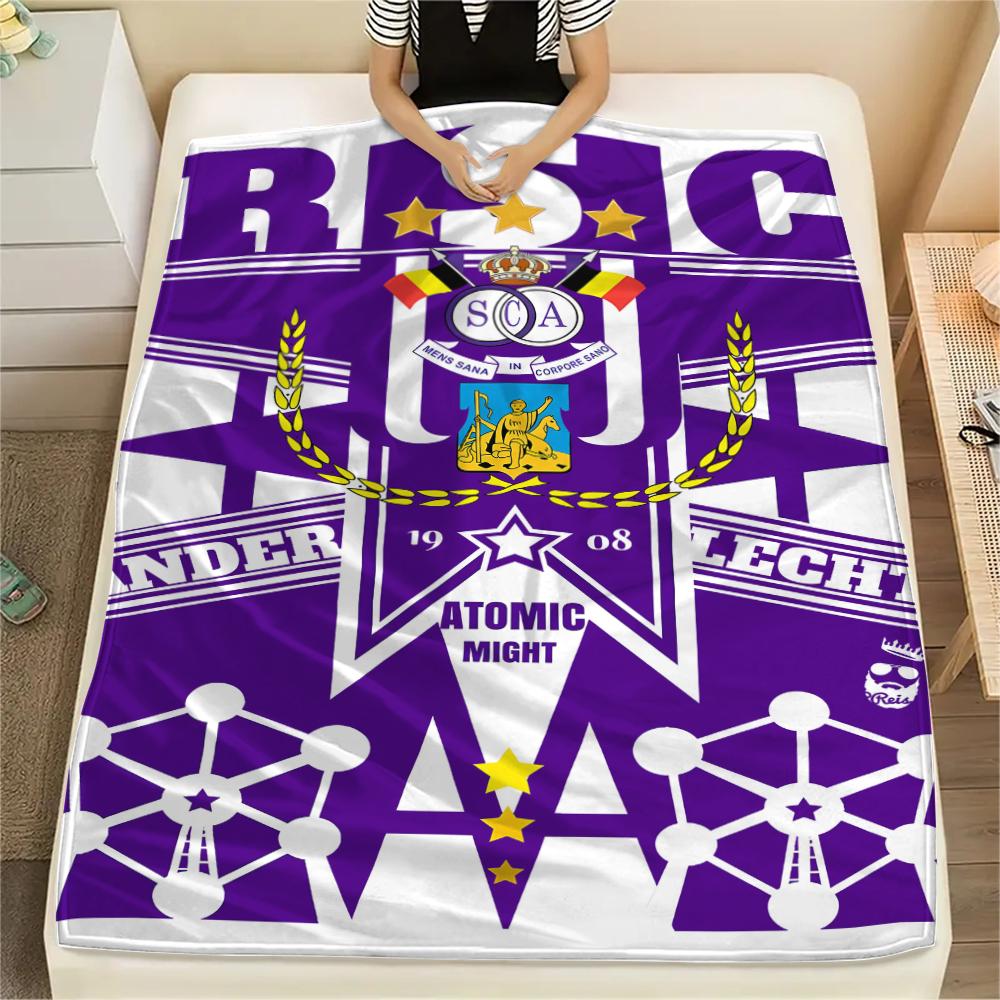 1 ks Flanelová deka s potiskem Royal Sporting Club Anderlecht, Vysoce kvalitní, Pro všechna roční období, Domácí dekorace, Teplo a pohodlí, Ideální jako vánoční dárky