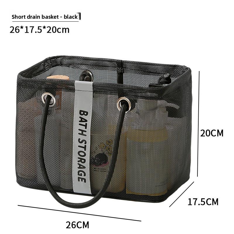 Portable Travel Wash Storage Basket Large Capacity Mesh Portable Drain Basket Folding Fitness Bath Bag
