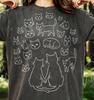 Cat Doodle Vintage Minimal Cat Line Art Comfort Colors® Tshirt, Cute Kitty Lover Gift Tee