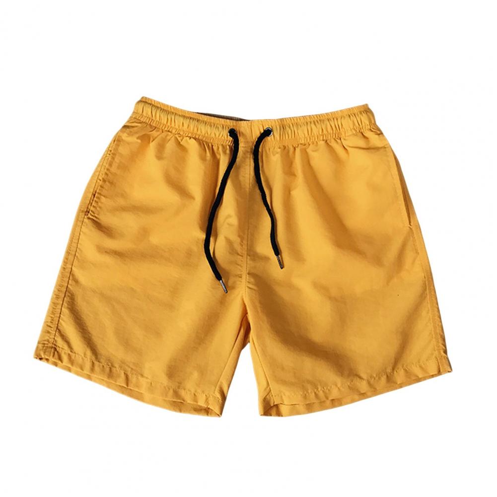 Letnie męskie stroje kąpielowe plażowe spodenki jednokolorowe z elastycznym pasem szybkoschnące oddychające spodenki kąpielowe spodnie kąpielowe