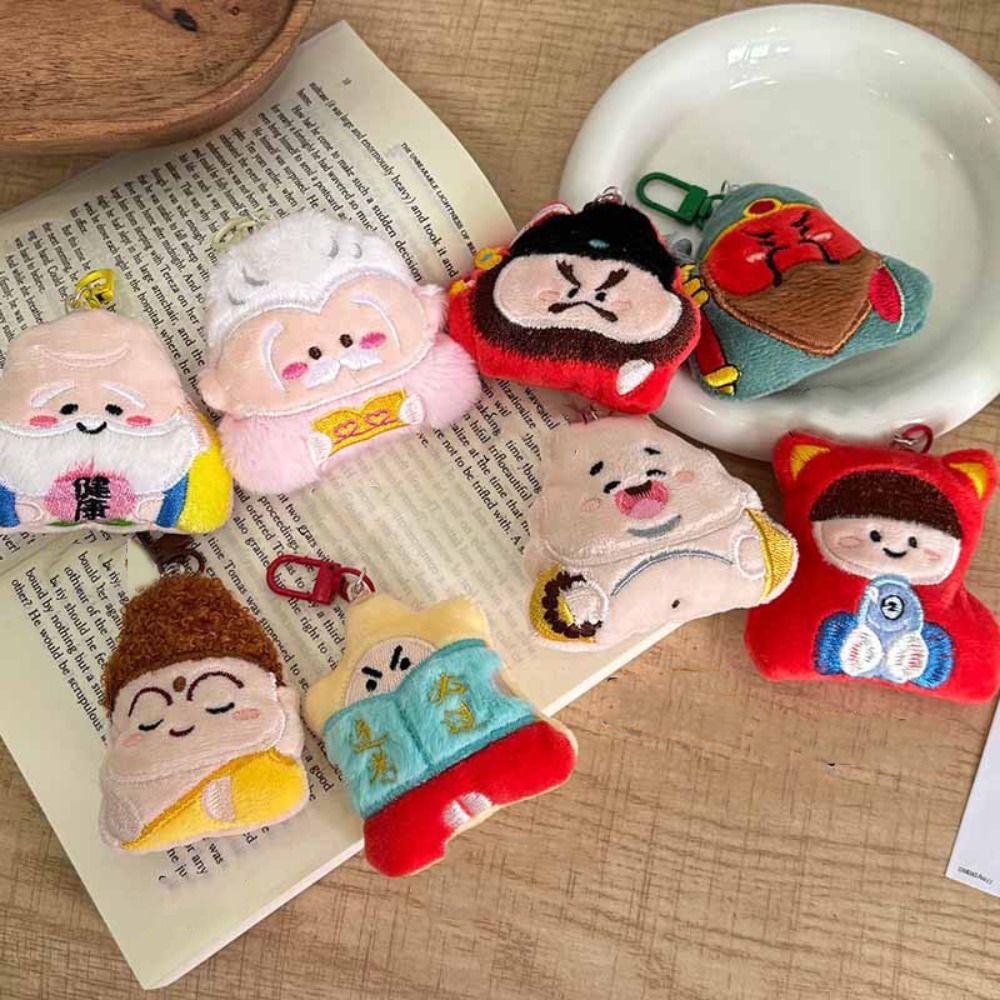 Moon Lord Chinese God Dolls Pendant Yuchi Gong Plush God of Longevity Pendant  Key Decor