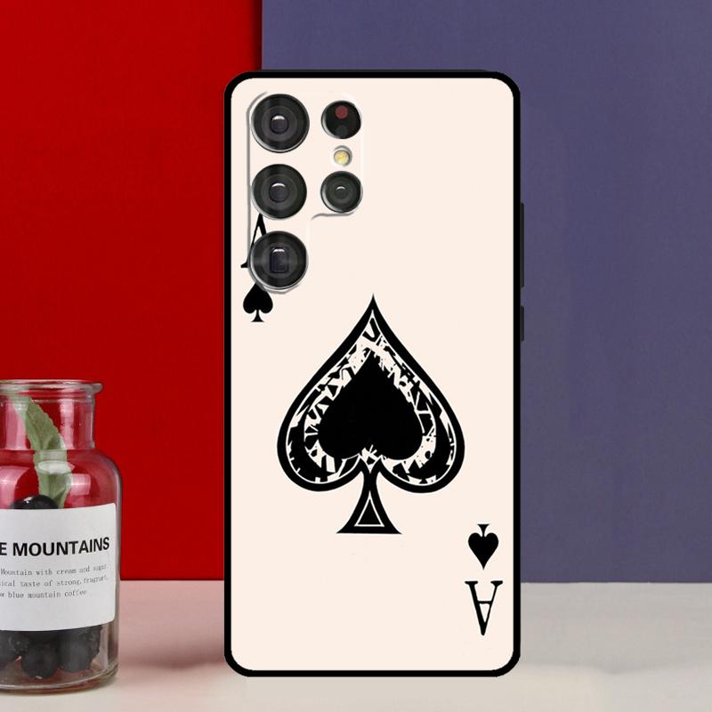 Ace of Spades Poker Card Funda Case For Samsung Galaxy S25 Ultra S9 S10 S20 S21 S22 Plus S23 FE S24 Ultra Phone Cover
