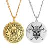 Viking Axe Helmet Pendant Tomahawk Necklace Odin Raven Slavic Amulet Norse Warrior Mythology Stainless Steel Jewelry