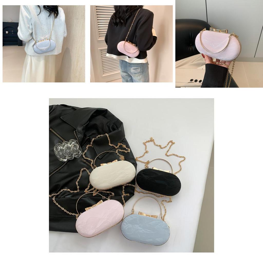 Trendy Circular Bag With Chain Strap For Women Street-style Shoulder Bag