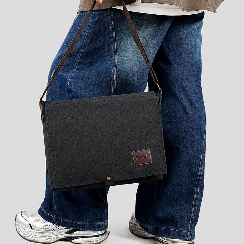 New Fashion Cross Body Bag New Men Canvas Crossbody Shoulder Messenger Bags Man Casual Solid Multi Function Portable Male Bag
