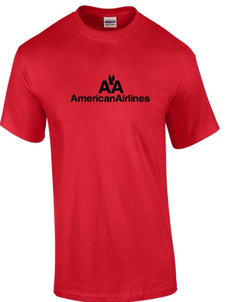 American Airlines Black Retro Logo Shirt US Airline Red T-Shirt S-5XL XL