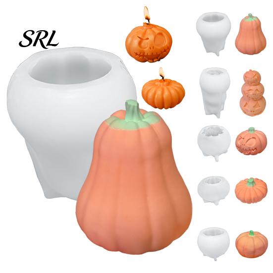 Pumpkin Resin Mold DIY Candle Silicone for Halloween, Handmade Scented Making Mold, Non-stick Crafts Casting Gypsum Cement Clay Epoxy