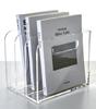 AIMOLLY Acrylic File Box, 3-Tier Book Stand, Vertical Compartment, Desk Shelf, Desktop Shelf, Desktop Document Storage, Office Supplies, Clear, Deskto