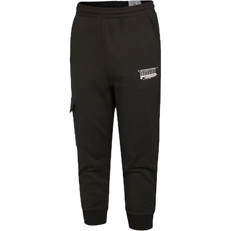 PUMA Elastic Waist Tapered Breathable Casual Pants Men Bottoms Black 534121-01