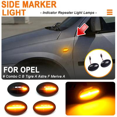 2Pcs Dynamic Amber LED Side Marker Turn Signal Sequential Blinker Light For Opel Corsa C Combo B Meriva A Astra F Tirgra