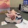Thick-soled small muffin bottom spring new breathable casual shoes color matching niche board shoes