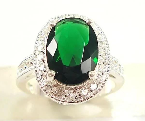 2026 New Luxury Fashion Green Zirconia Crystal Ring for Women's Engagement/Wedding/Anniversary Party Personalized Jewelry
