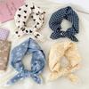 French retro cotton flower small scarf headband women's pure cotton thin bag head small scarf decorative square scarf headscarf
