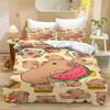 Cute Capybara Duvet Cover Single, Kawaii Animal Funny Wildlife Rodent Green Brown Bedroom Decor Quilt Cover Set for Children