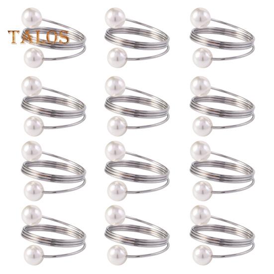 

12/20 шт., набор колец для салфеток из искусственного жемчуга, кольцо для салфеток, пряжки, металлический весенний держатель для салфеток, украшение для стола на свадьбу, день рождения 12pcs