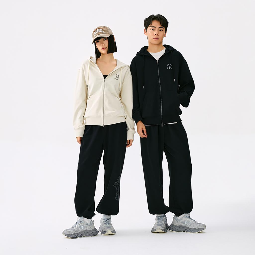 New MLB New York Yankees Basic Collection 25FW Knitted Sweatpants Unisex Standard Black 3APTB1454-50BKS