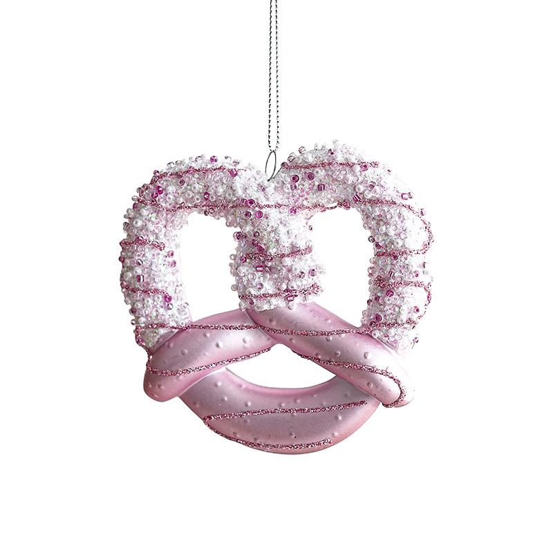 Pink Macaron Letter Pendant: Christmas Tree DIY Glitter Decor