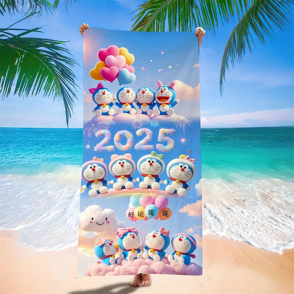 Cute Cartoon Character Printed Microfiber Beach Towel Quick Dry Soft Bath Towel For Kids Swimming