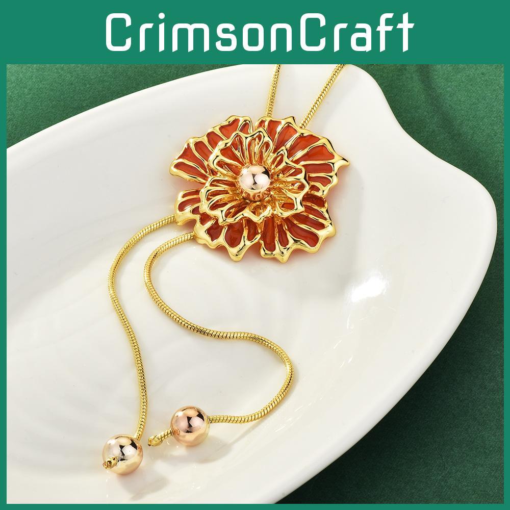 Stunning Floral Long Pendant Necklace For Women Featuring Exquisite Hollow Rose Design