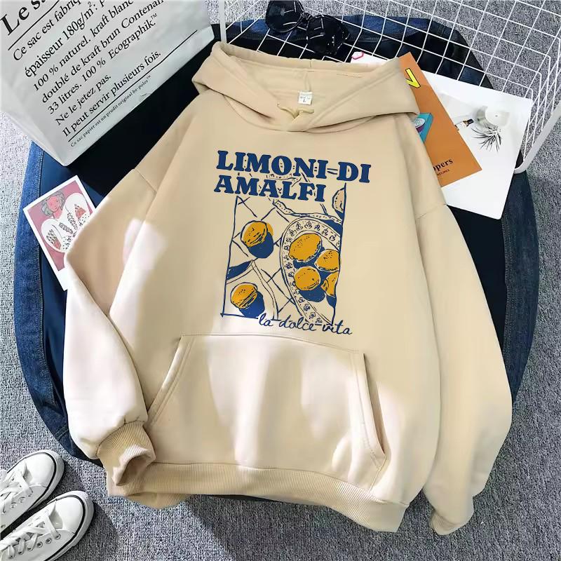 Limoni Di Amalfi Zitronen Grafik Hoodies Damen Herren Neue Trend Kollektion Sweatshirt Mode Schriftzug Pullover Streetwear Kleidung