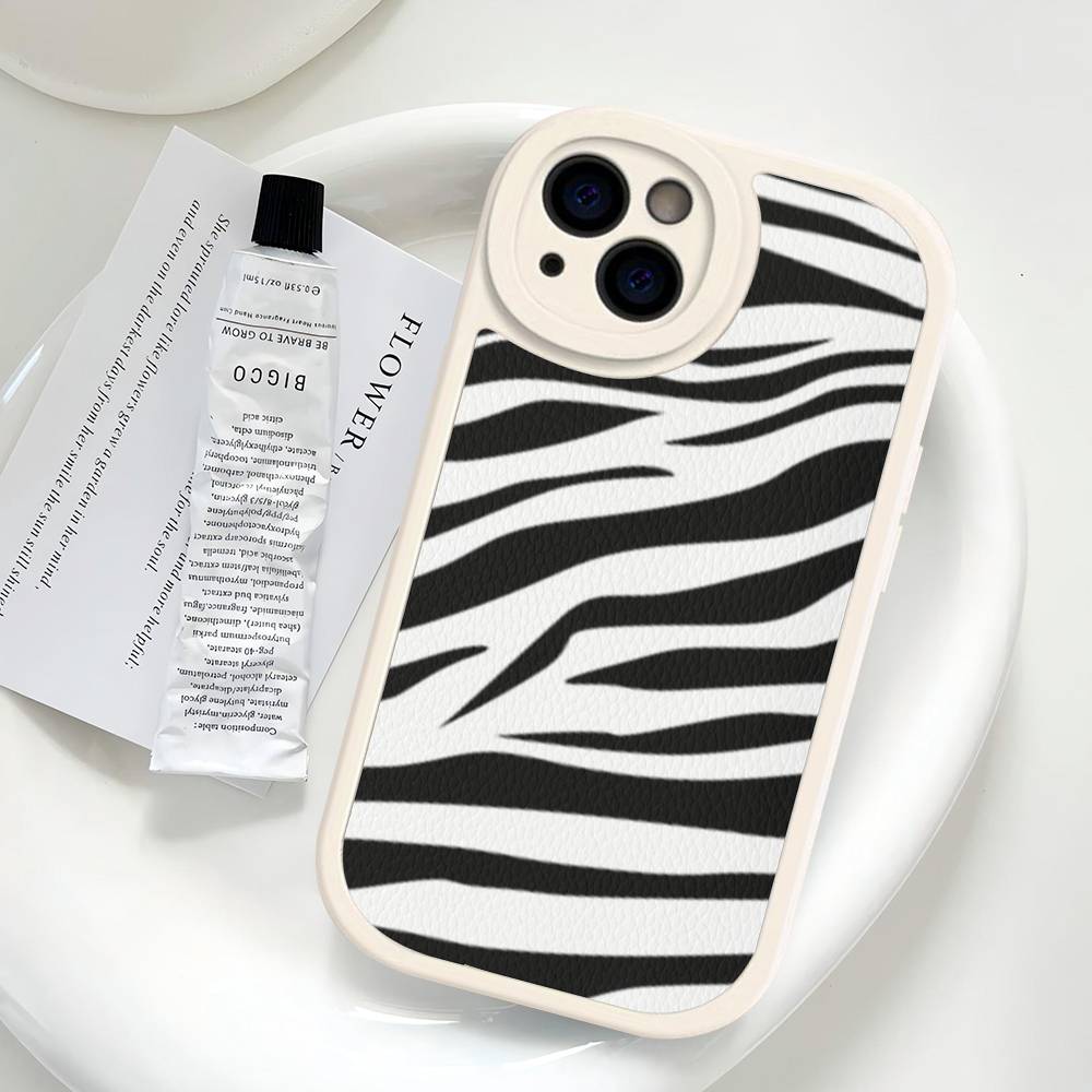 Zebra Pattern Art For IPhone 16 15 14 13 12 11 Pro Max Plus Leather Phone Cover