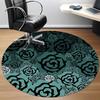 1pc Rose Pattern Office Round Area Rug, Under Office Chairs Bedroom Living Room Home Decor, Room Deco, Available In Various Sizes