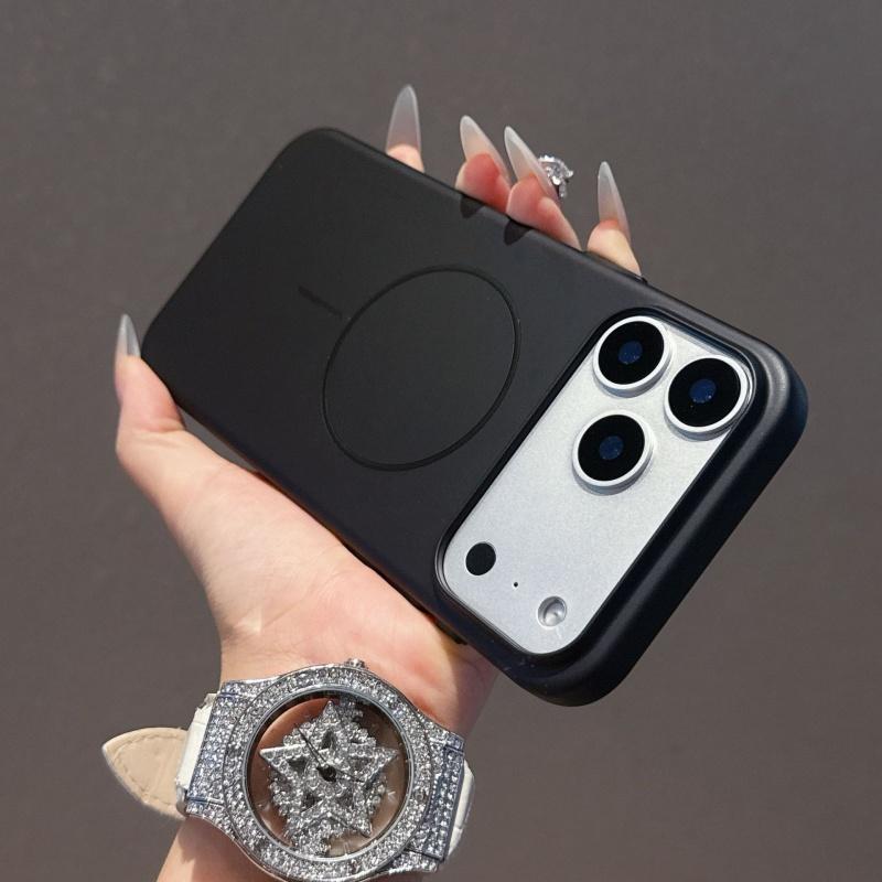 

Роскошный магнитный чехол для телефона для iPhone 17 Air 11 12 13 16 14 15 Pro Max 14 16 15 Plus Magsafe Беспроводная зарядка Защитная крышка iPhone 11 чёрный