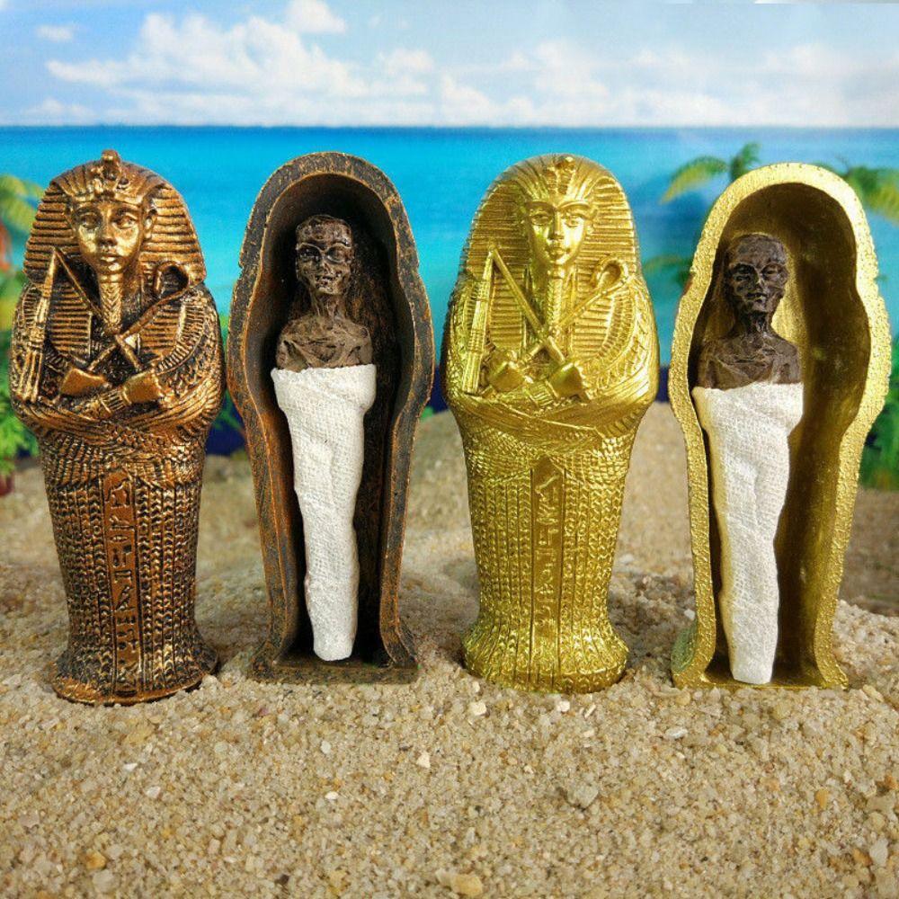 Egyptian Prop Sarcophagus Coffin Pharaoh Model Miniature Figurine Pharaoh Statue Home Decoration