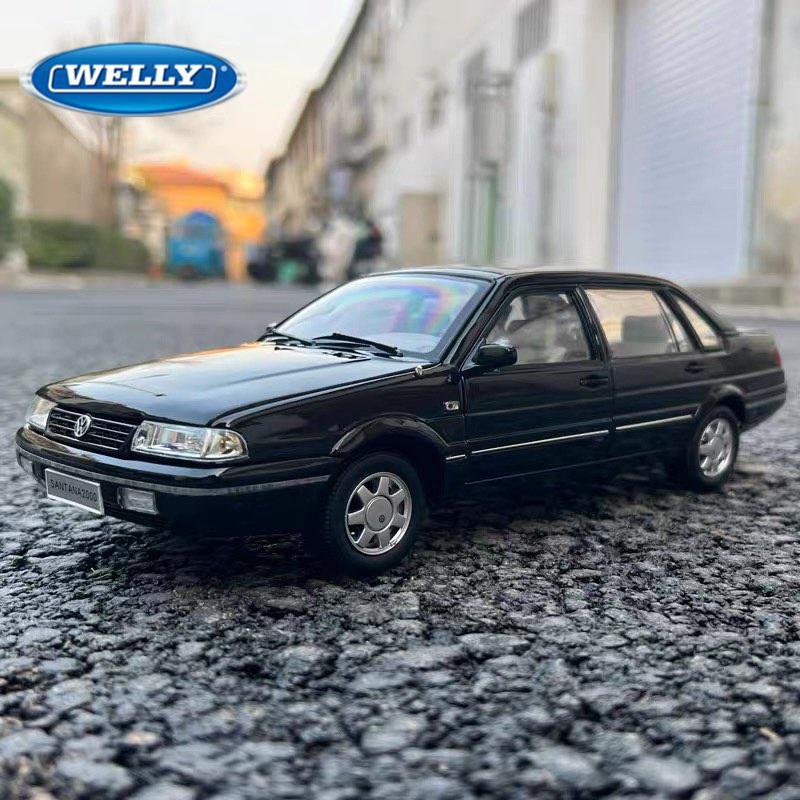 Welly 1/24 Volkswagen Santana Alloy Car Model Diecast Metal Classic Retro Vehicles Car Model Simulation Collection Children Gift