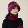 Middle-aged and Elderly Hat Women's Autumn and Winter Rabbit Fur Knitted Basin Hat Winter Hat