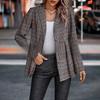 Women's Plaid Blazer Jacket  Casual Outfit,suitable for Both Daytime and Evening Wear.