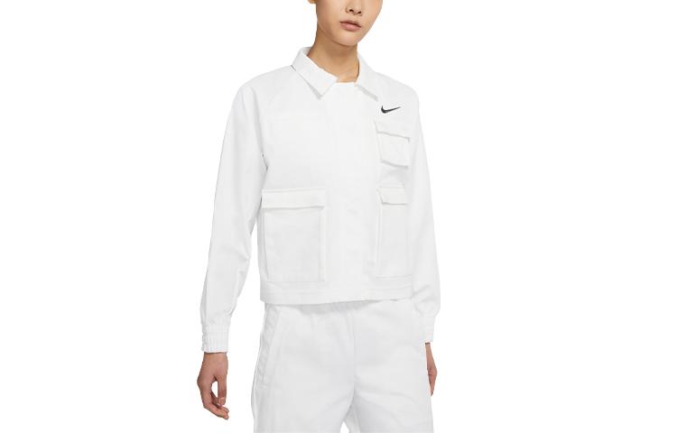 Nike Jackets Women s White Lapel Moderate Workwear CZ8900-100 XL