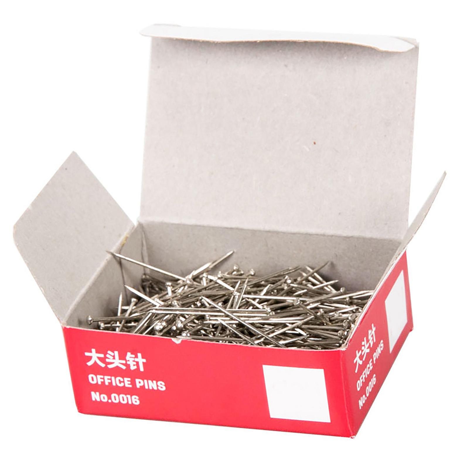 

500Pcs Fine Straight Pins Strong Metal Durable Portable Multi Purpose Flat Head Pins for Craft Office Family