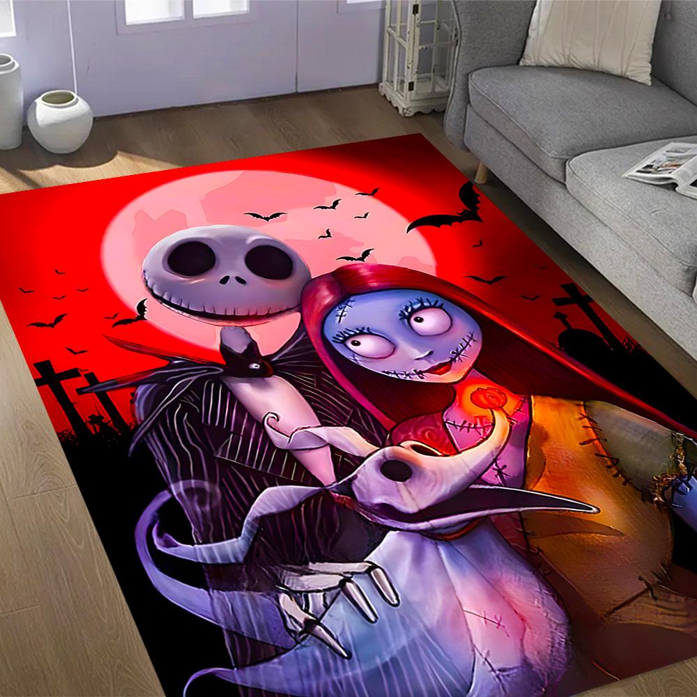 Tappeti Antiscivolo a Tema Nightmare Before Christmas - Decorazioni per la Casa in Poliestere, Adatti per Camere da Letto, Soggiorni, Ingressi, Studi e Decorazioni