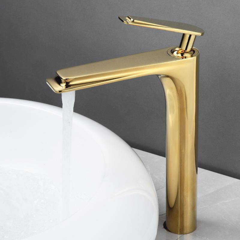 Northern Europe Basin Faucet Hot Cold Mixers Taps Deck Mount Bathroom Sink Basin Faucets Single Handle White Black Gold